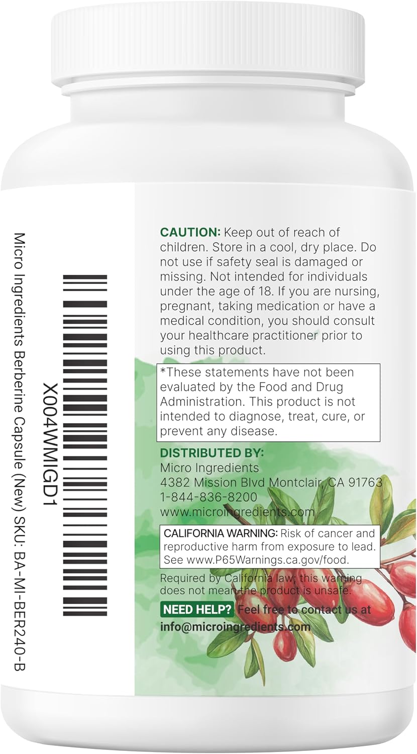 Thumbnail 6 de Micro Ingredients Berberine Supplement, 240 Veggie Capsules