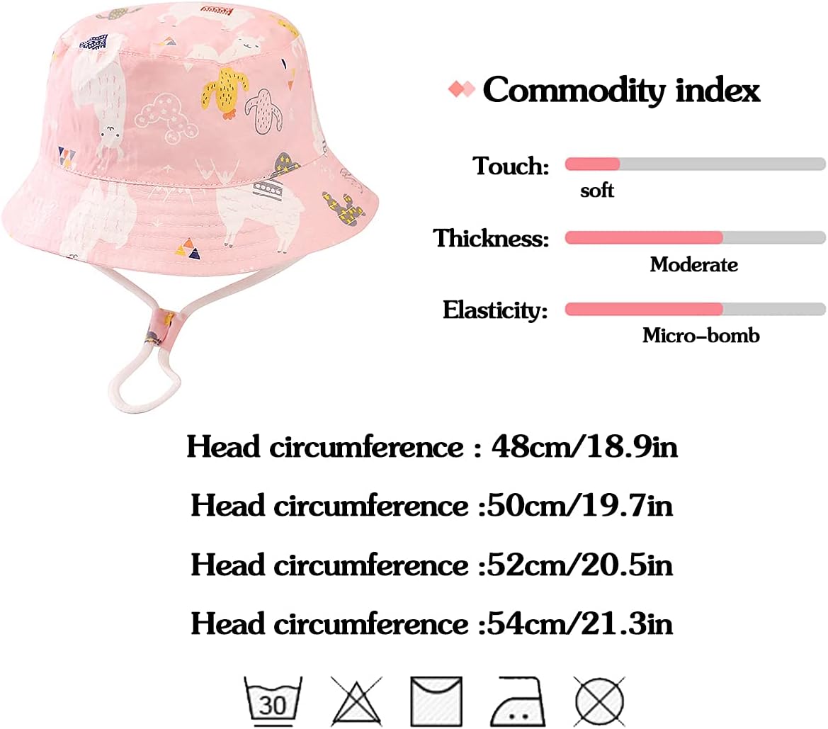 Detalle 2 de Malaxlx kids bucket sun hat (baby to 8 years) with cute printed wide brim