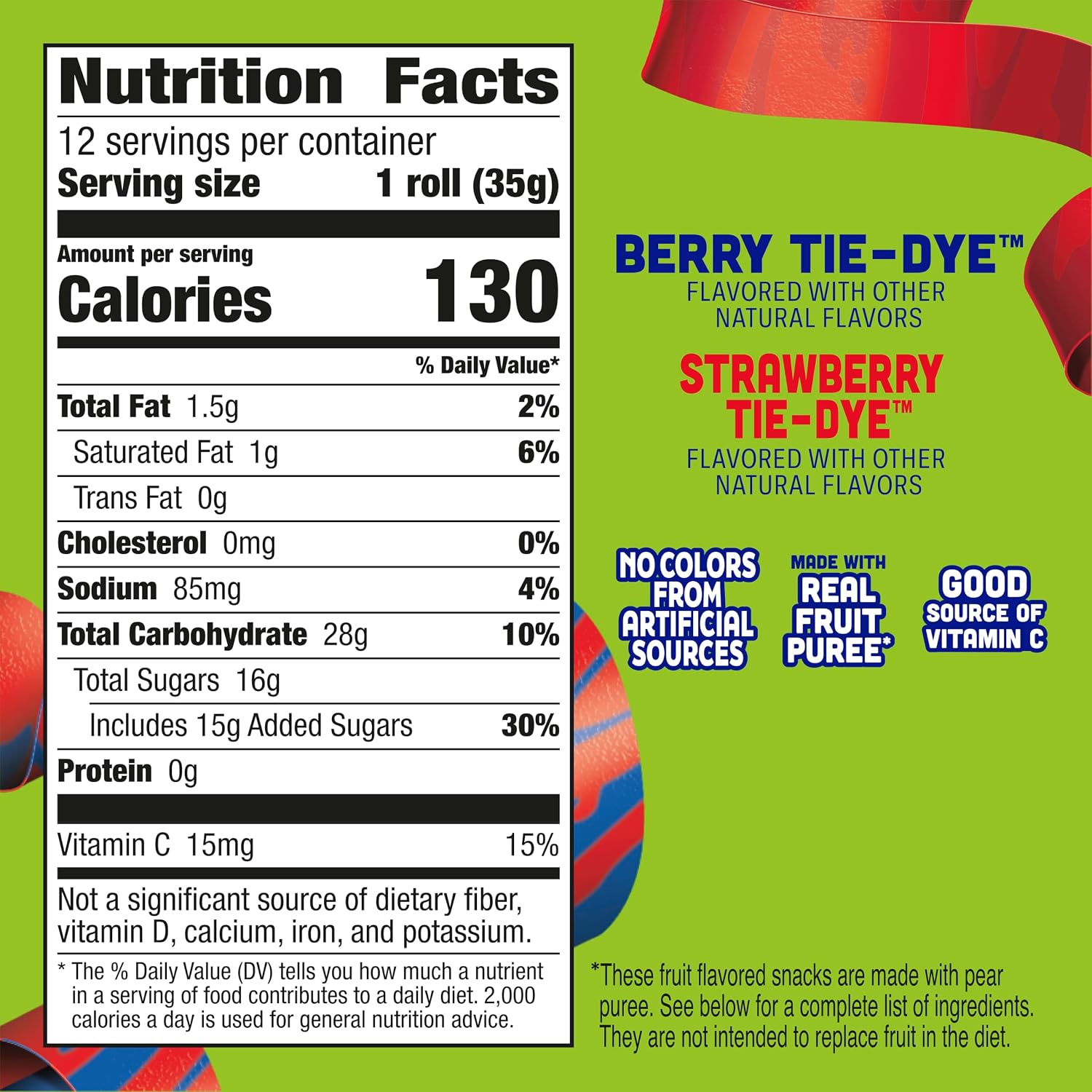 Detalle de Fruit by the Foot King Size Fruit Snacks, Variety Pack, 12 Count