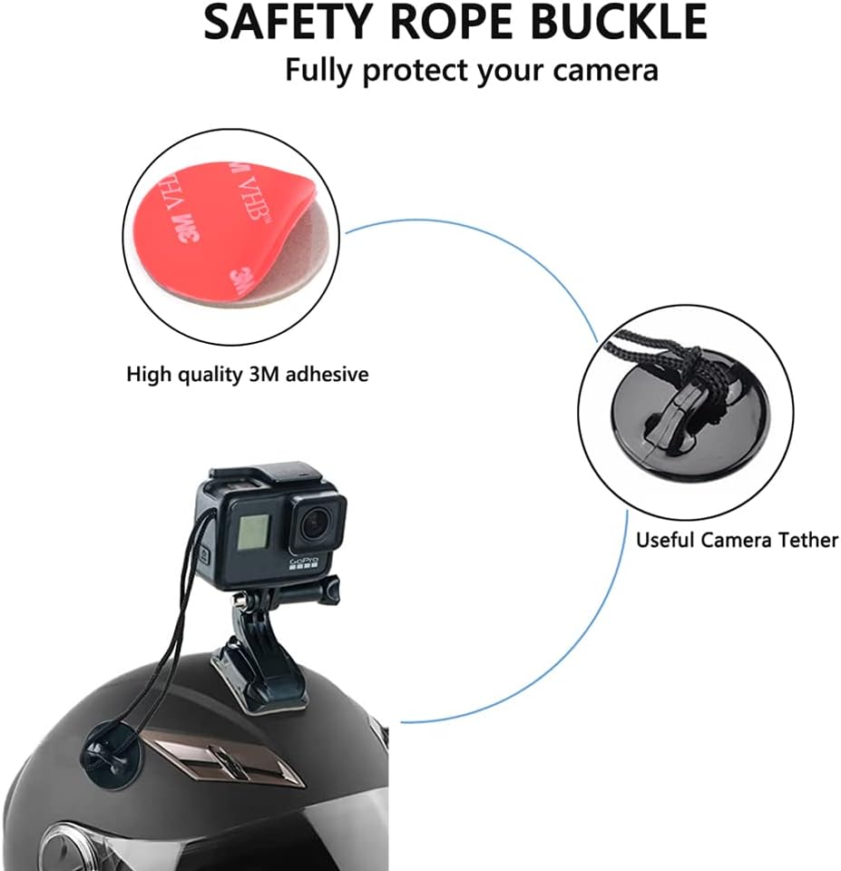 Detalle de YHTSPORT Gebogene und flache Klebebefestigungen – 36 Stück Helmhalterungen für GoPro und Action-Kameras