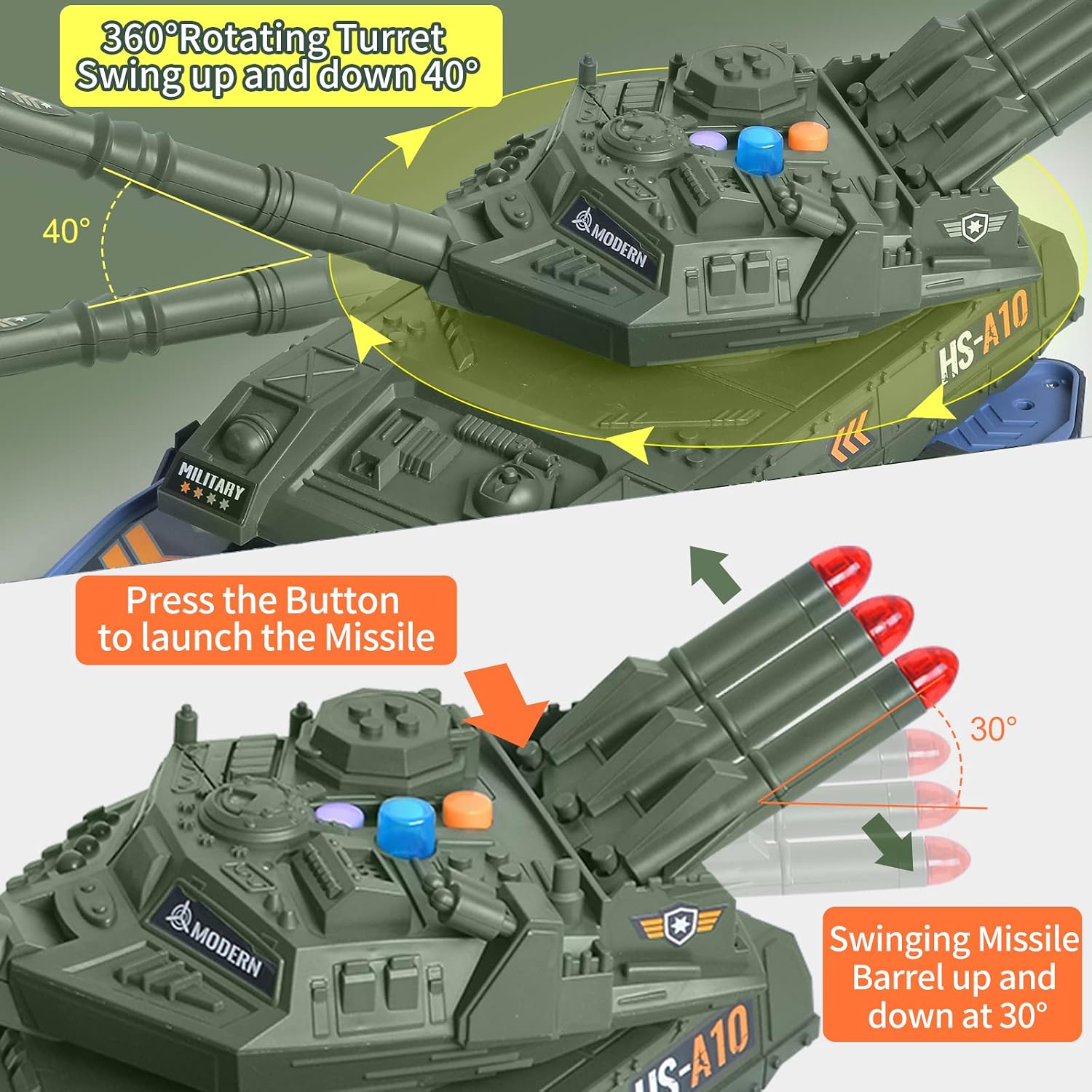 Detalle 2 de KADAYAYA KD-HS215E tankset met 6 voertuigen, licht en geluid