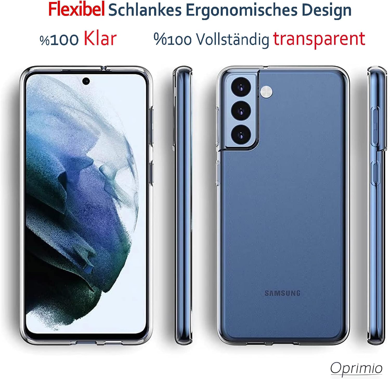 Thumbnail 5 de Oprimio Kristallklar Hülle für Samsung S21 FE – transparente Silikon-/TPU Case, ultra dünn