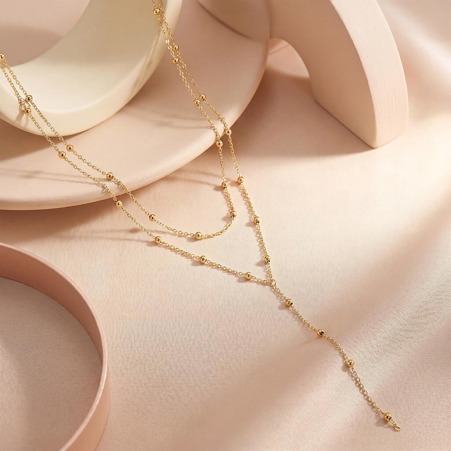 Detalle 2 de uniqtrue lariat necklace 14K gold plated