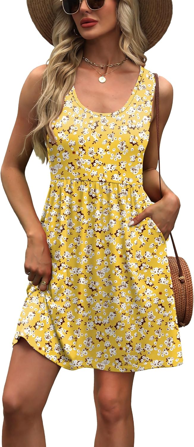 Detalle de WIHOLL Women's Summer A-Line Dress with Pockets