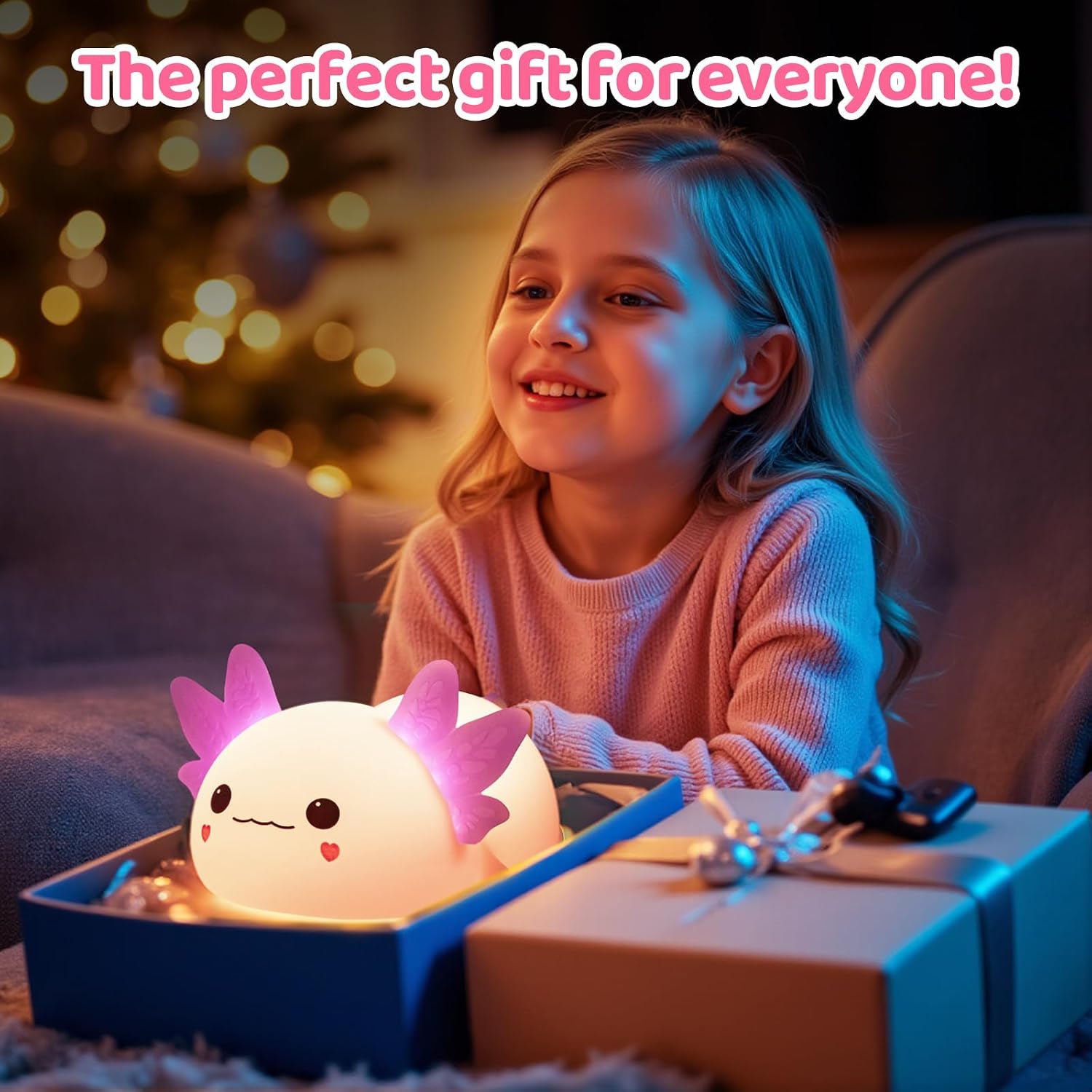 Thumbnail 6 de MeWaii Axolotl Lampe Veilleuse en silicone tactile rechargeable (3 niveaux, 4 sons apaisants)