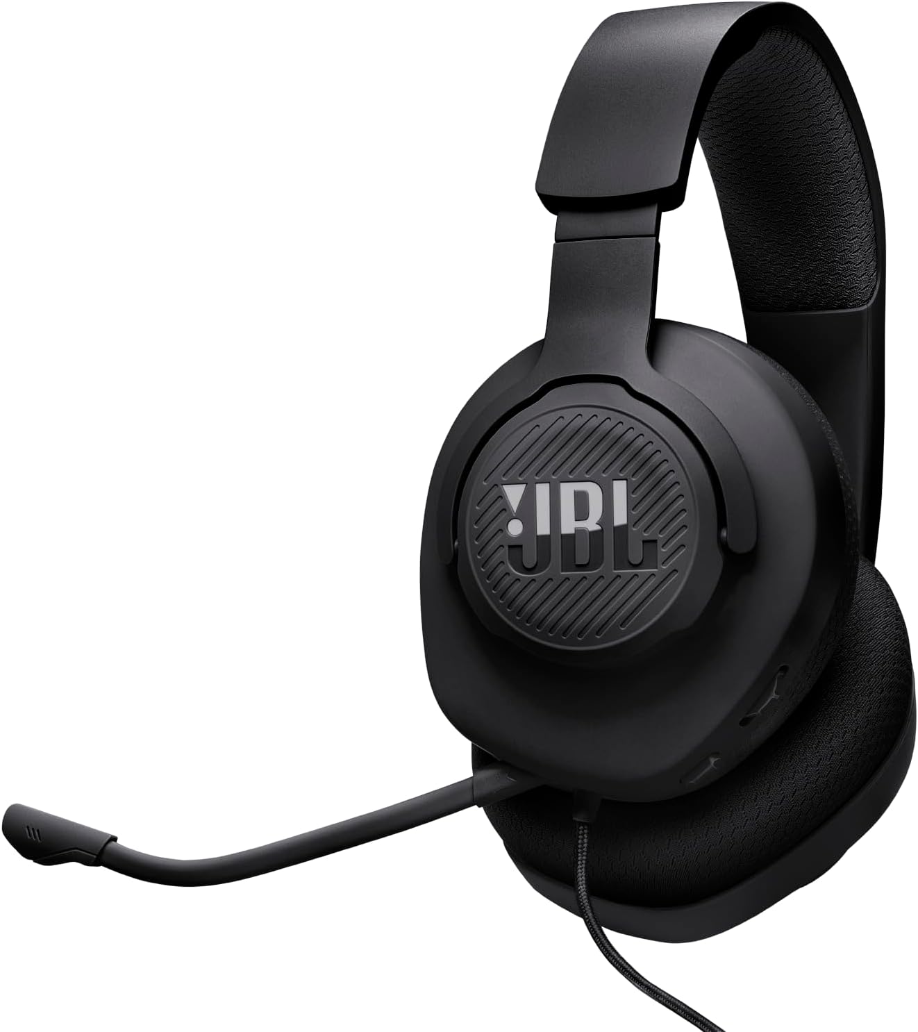 Detalle de JBL Quantum 100M2: auriculares gaming con sonido envolvente y micrófono desmontable