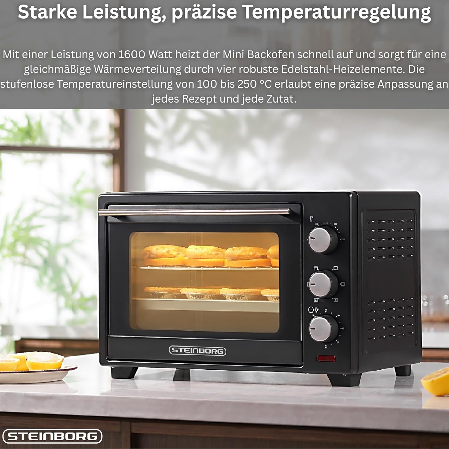 Thumbnail 4 de Steinborg 25 Liter Mini Backofen mit Umluft – kompakter Allrounder für Hausküche