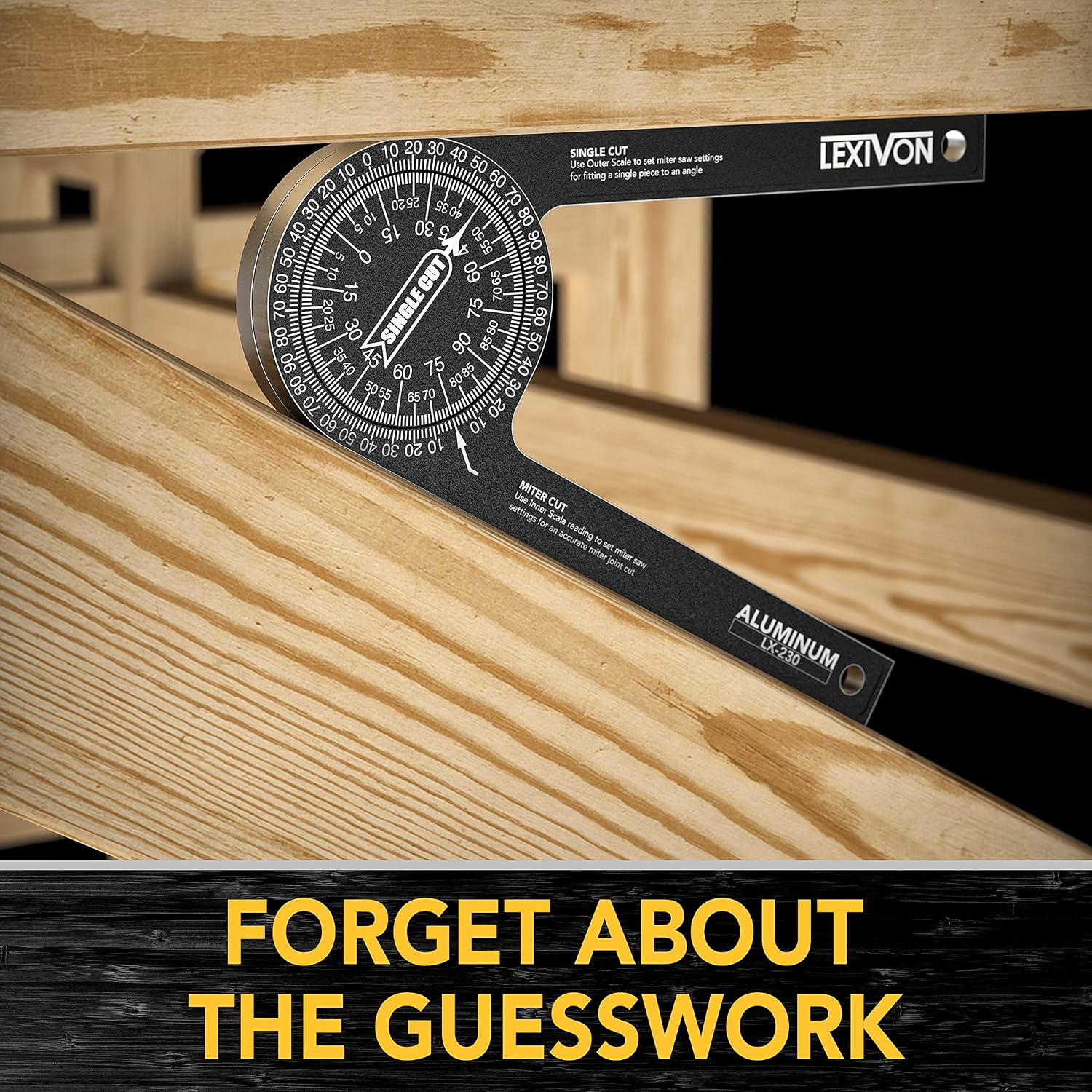 Thumbnail 6 de LEXIVON LX-230 7-Inch Aluminum Miter Saw Protractor with Laser-Engraved Scales