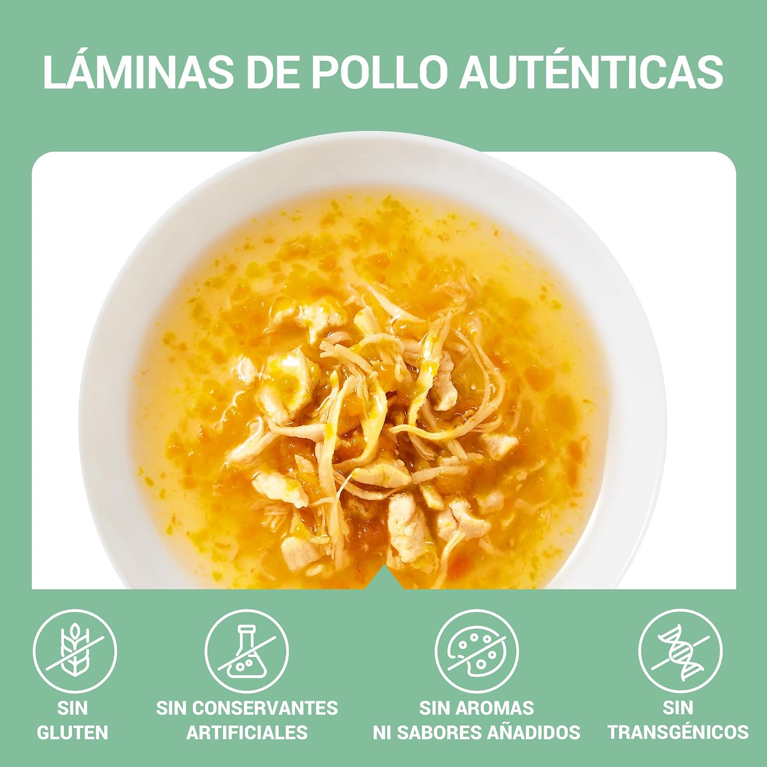 Detalle de Schesir Sopa con Filetes de Pollo, Zanahorias y Calabaza para Gatos — 12x40 g