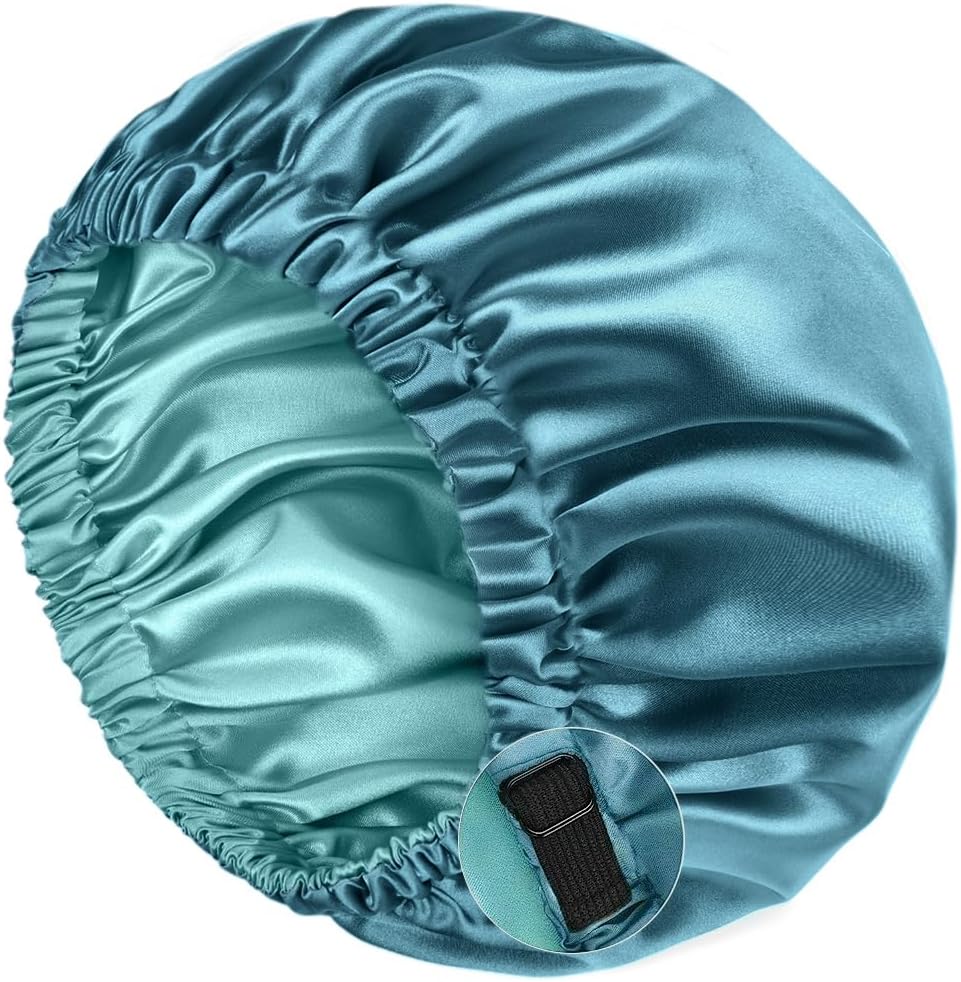 Detalle de YANIBEST Adjustable Satin Bonnet for Sleeping, Double-Layer Hair Protection