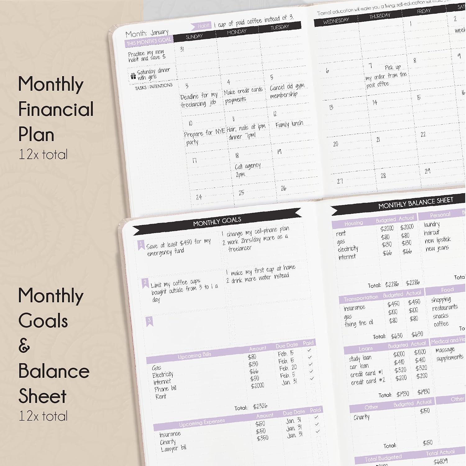 Thumbnail 6 de Budget Planner and Monthly Bill Organizer 12-Month 📔