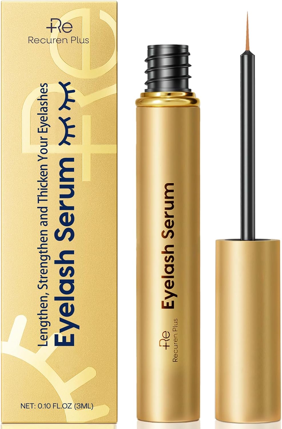 Detalle de Recuren Plus Eyelash Growth Serum, Vegan Botanical Formula, 3 mL