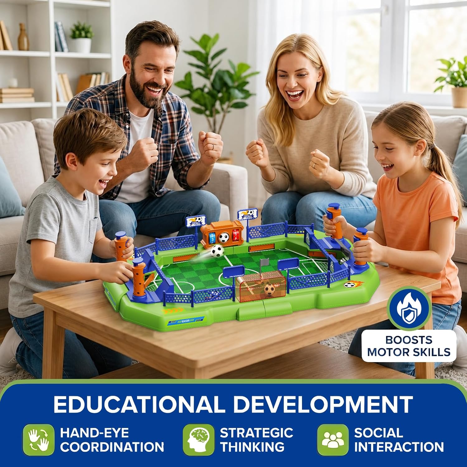 Detalle 2 de Mini Foosball Table Game for Kids — Portable Soccer Board Game