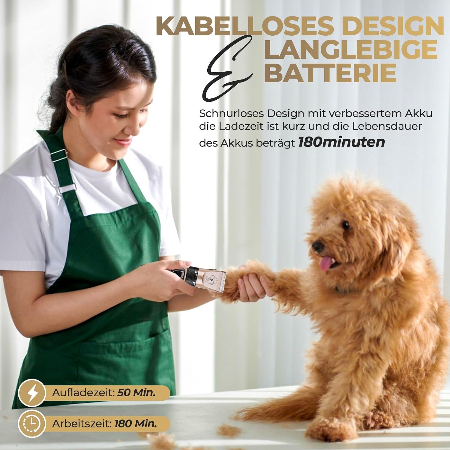 Detalle de GLOBAL TECH Leise Hundeschermaschine 180 Min ✂