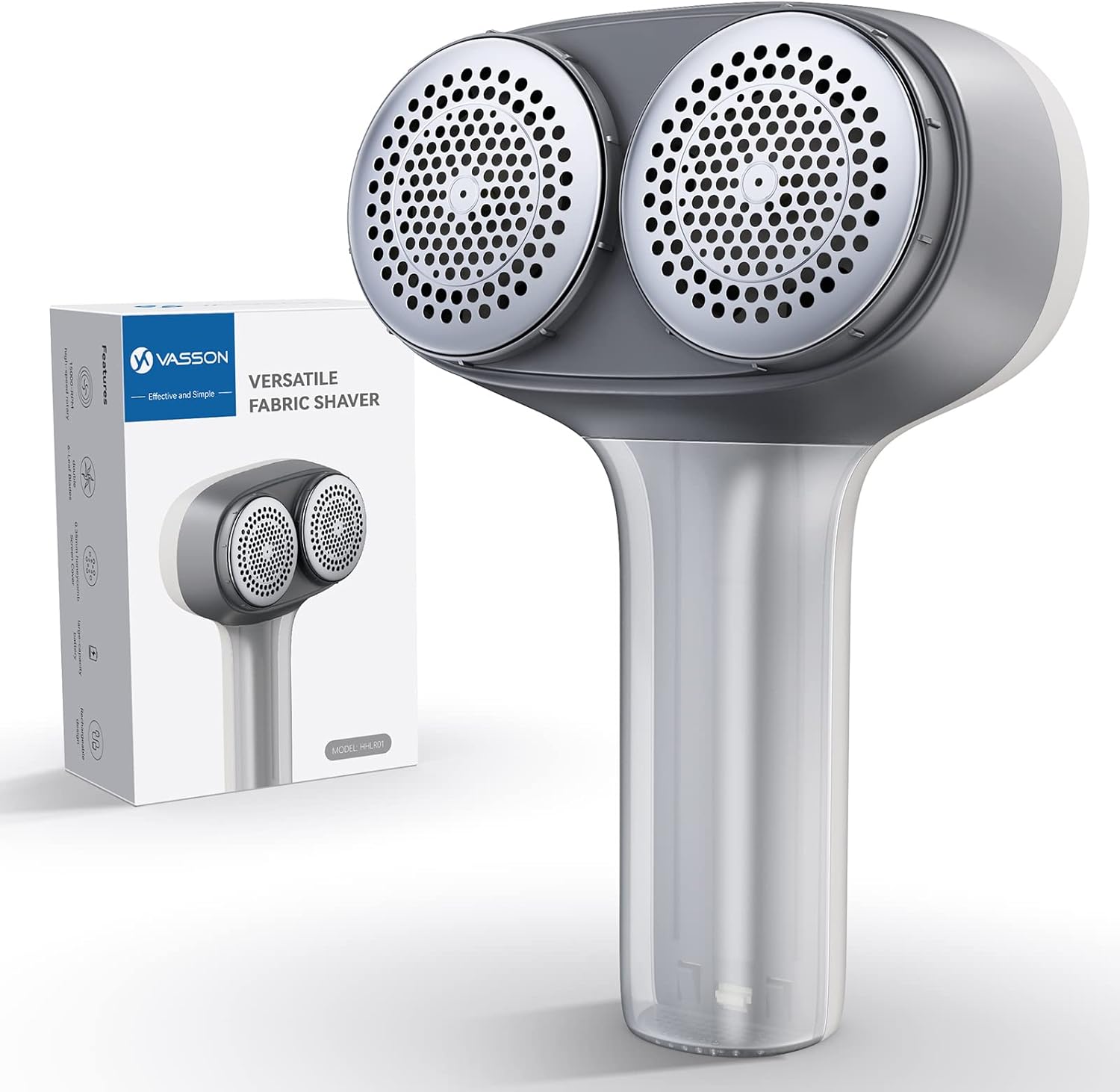Detalle de VASSON Fabric Shaver: Electric Lint Remover with Dual Heads and Rechargeable Power