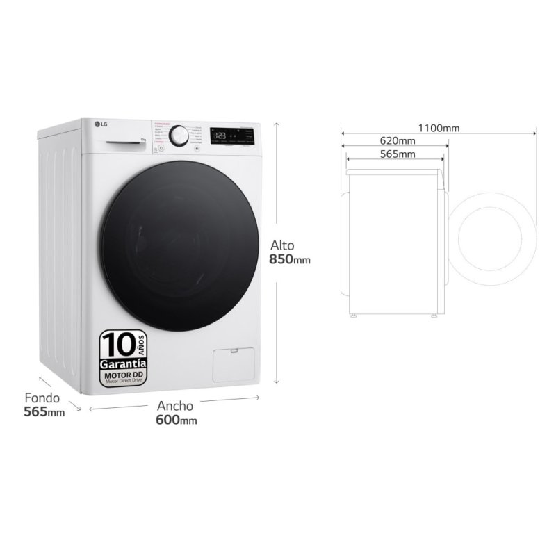 Thumbnail 3 de LG Serie 600 F4WR6010AGW 10 kg lavadora