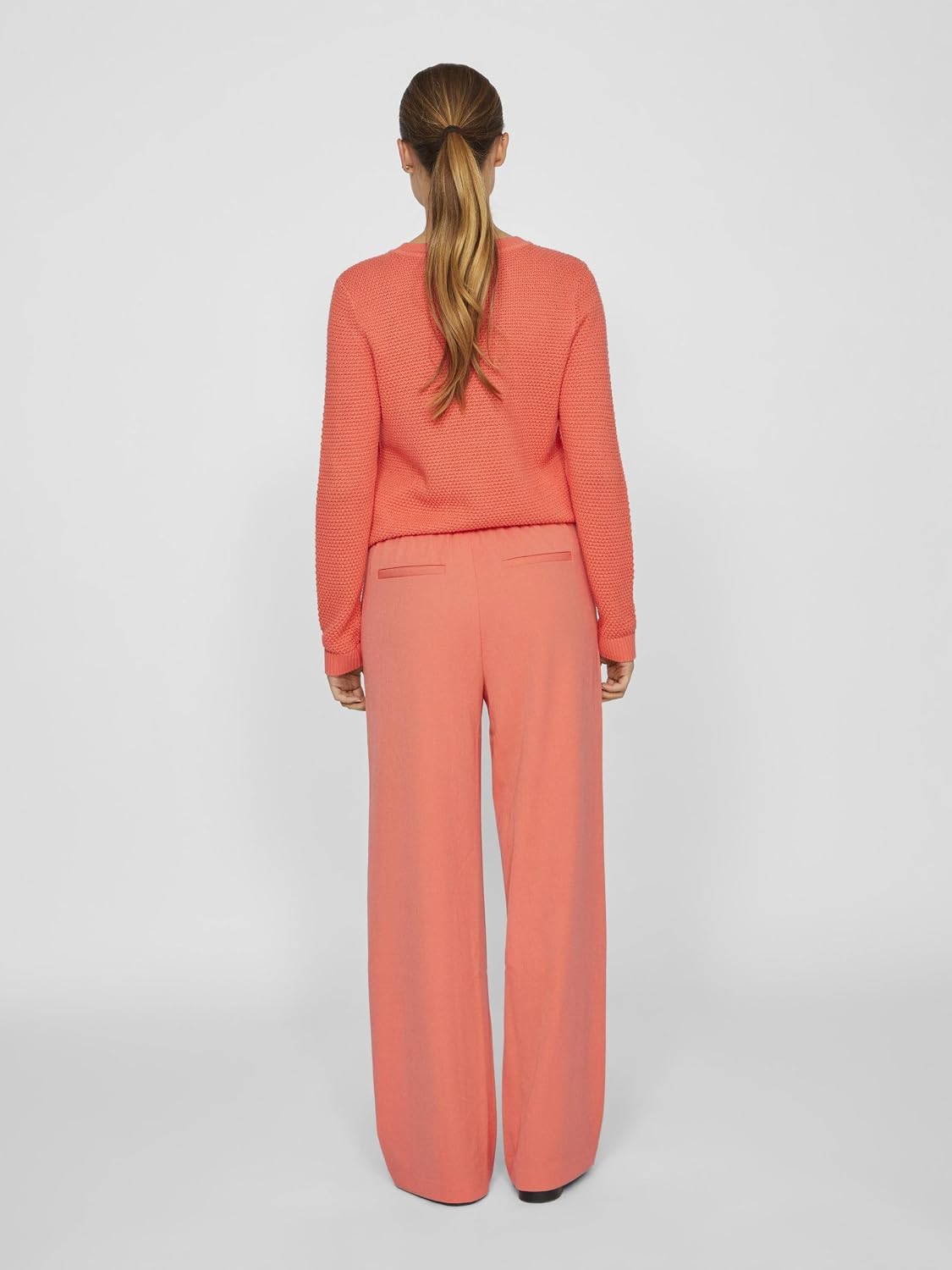 Detalle de Vila Women’s Vivarone HW Wide Pant (Noos) – high-waist wide-leg fabric trousers