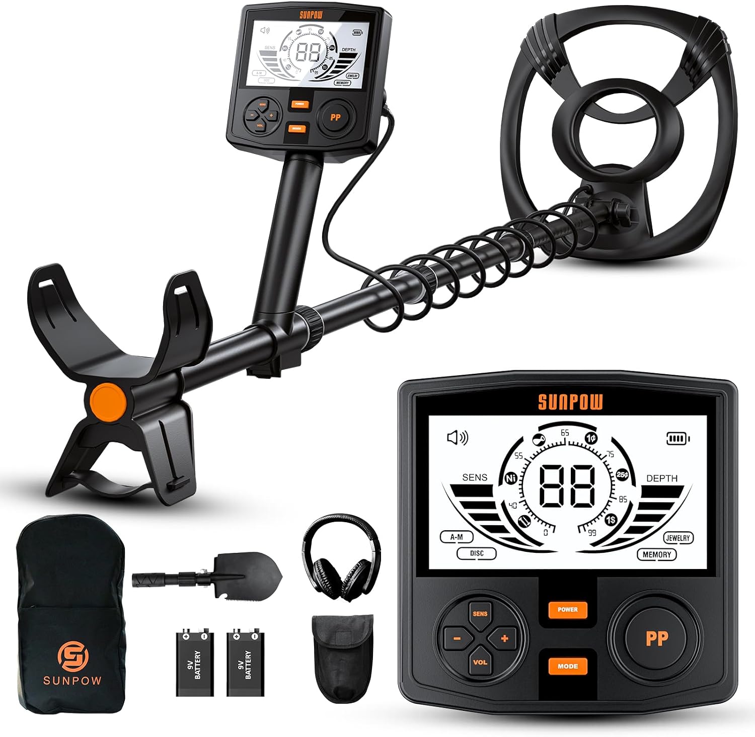 Thumbnail 6 de SUNPOW Rechargeable Metal Detector for Adults with 10'' Deep Dual-D Coil, 35H Lithium Battery and 7-Metal ID