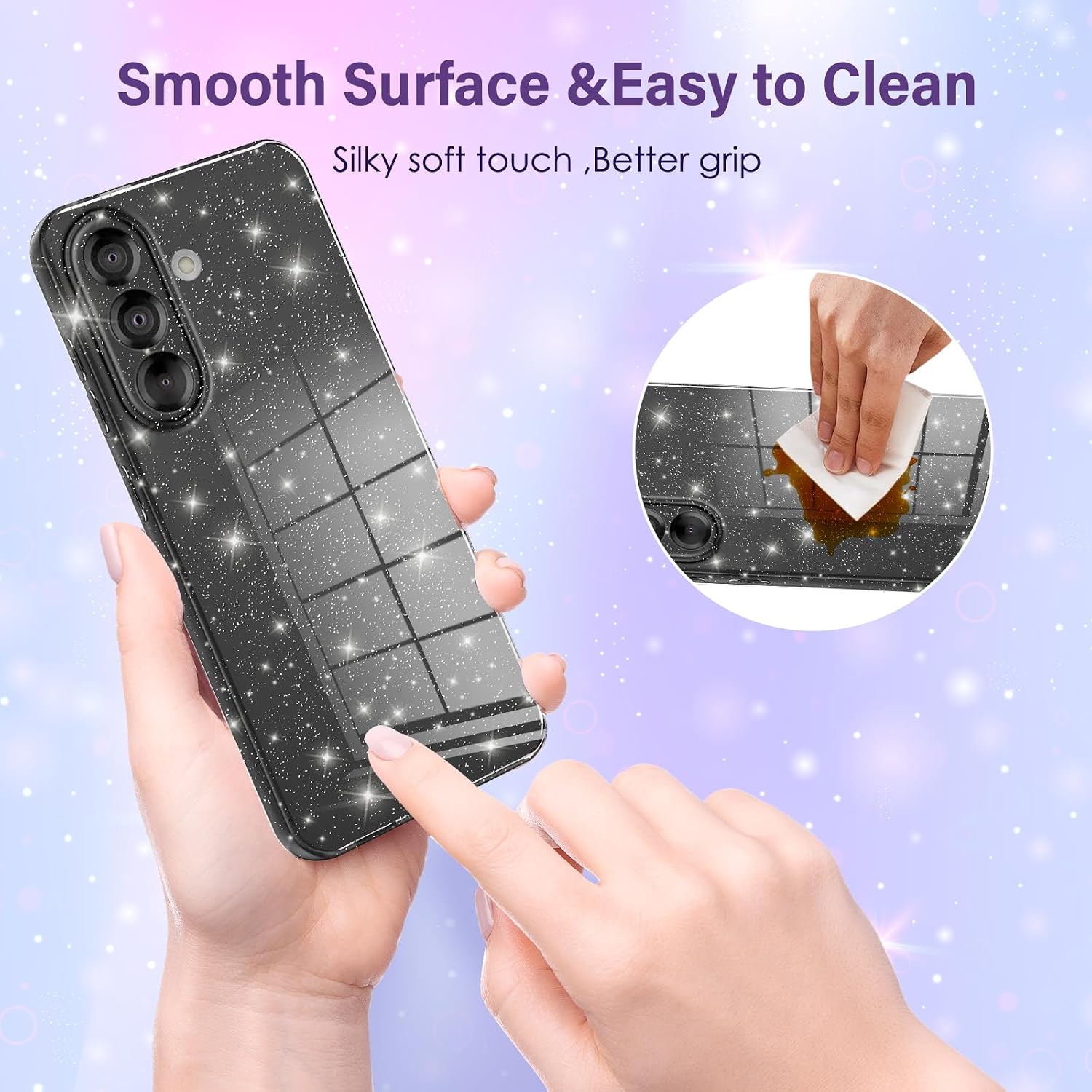 Detalle de Paitech Glitzer Hülle für Samsung Galaxy A17 – Dünn, flexibel und kratzfest