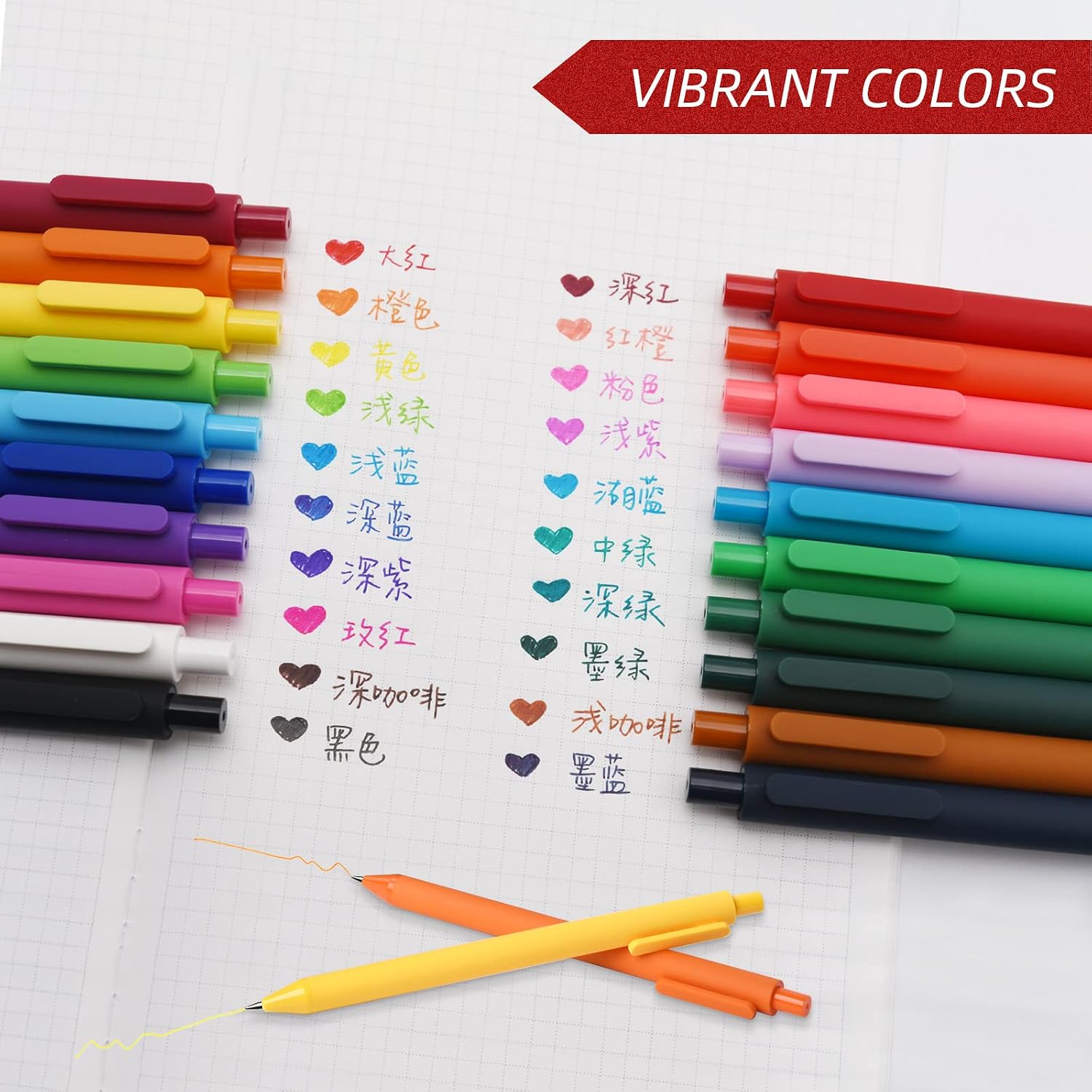 Thumbnail 6 de Kaco PURE Gel Pens, 20 Assorted Colors, 0.7 mm Retractable Medium Point
