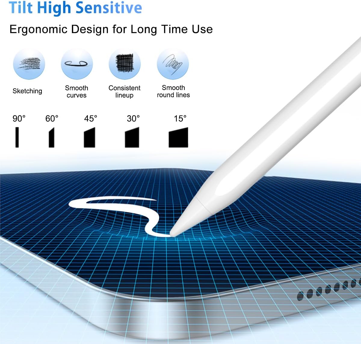 Thumbnail 5 de CAMPEXON Pencil für iPad A16 (2018–2025) mit Tilt & Palm Rejection – Stylus mit Schnellladung