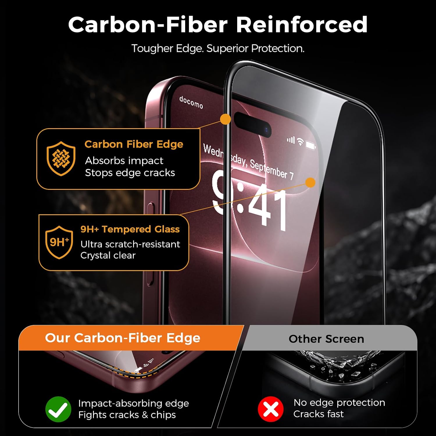 Detalle de Tempered Glass Screen Protector for iPhone 18 Pro / 17 Pro
