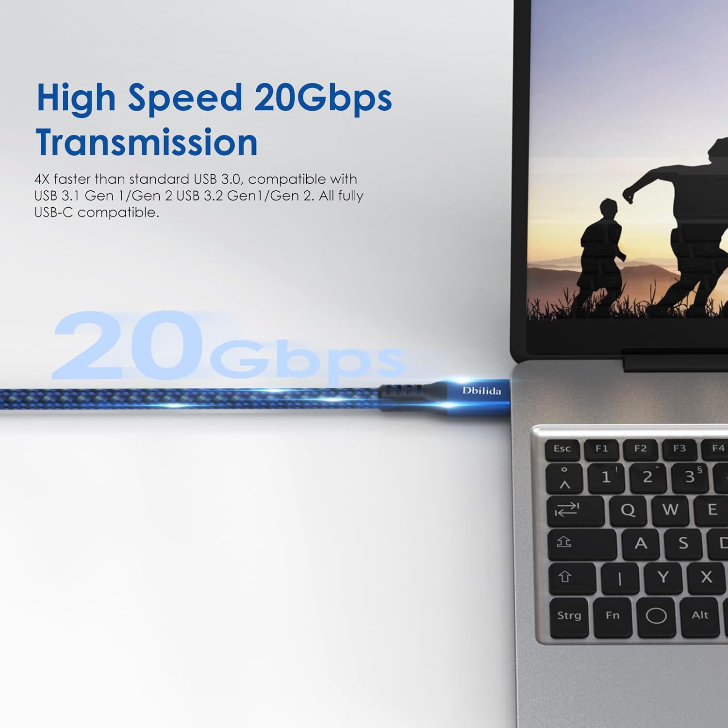 Thumbnail 3 de Dbilida 100W Thunderbolt 4 Kabel 5 m – USB4/Thunderbolt 4/3, 20 Gbps, 100 W, 4K@60 Hz
