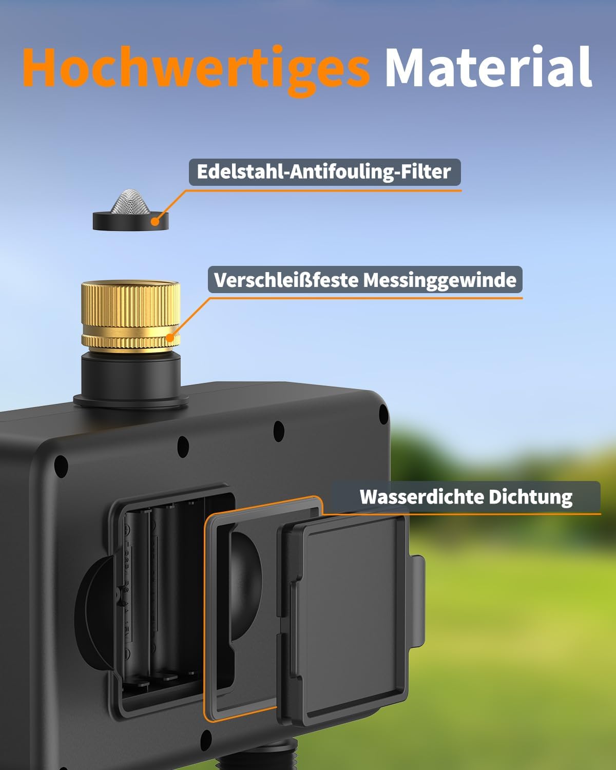 Detalle de Diivoo WLAN Bewässerungscomputer 3 Ausgänge