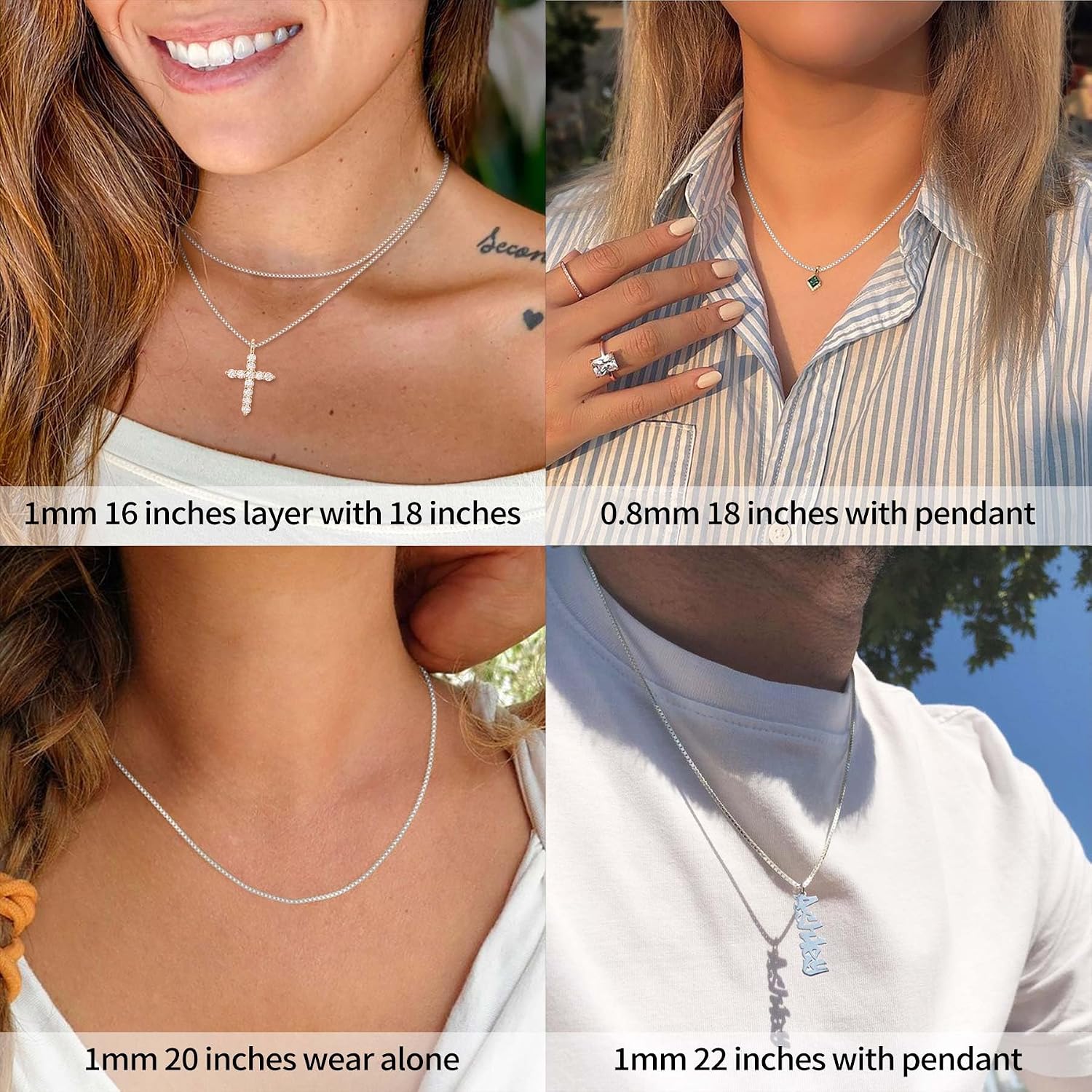 Thumbnail 2 de ASHINE 925 Sterling Silver Box Chain 16in