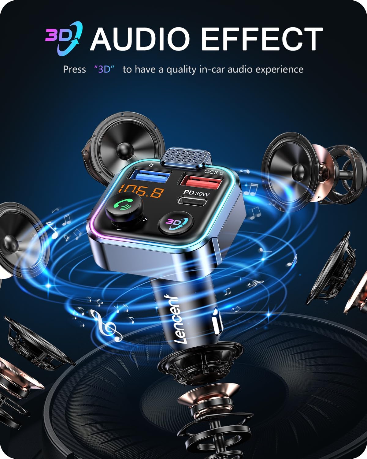 Thumbnail 1 de LENCENT BT23R Transmetteur FM 48W