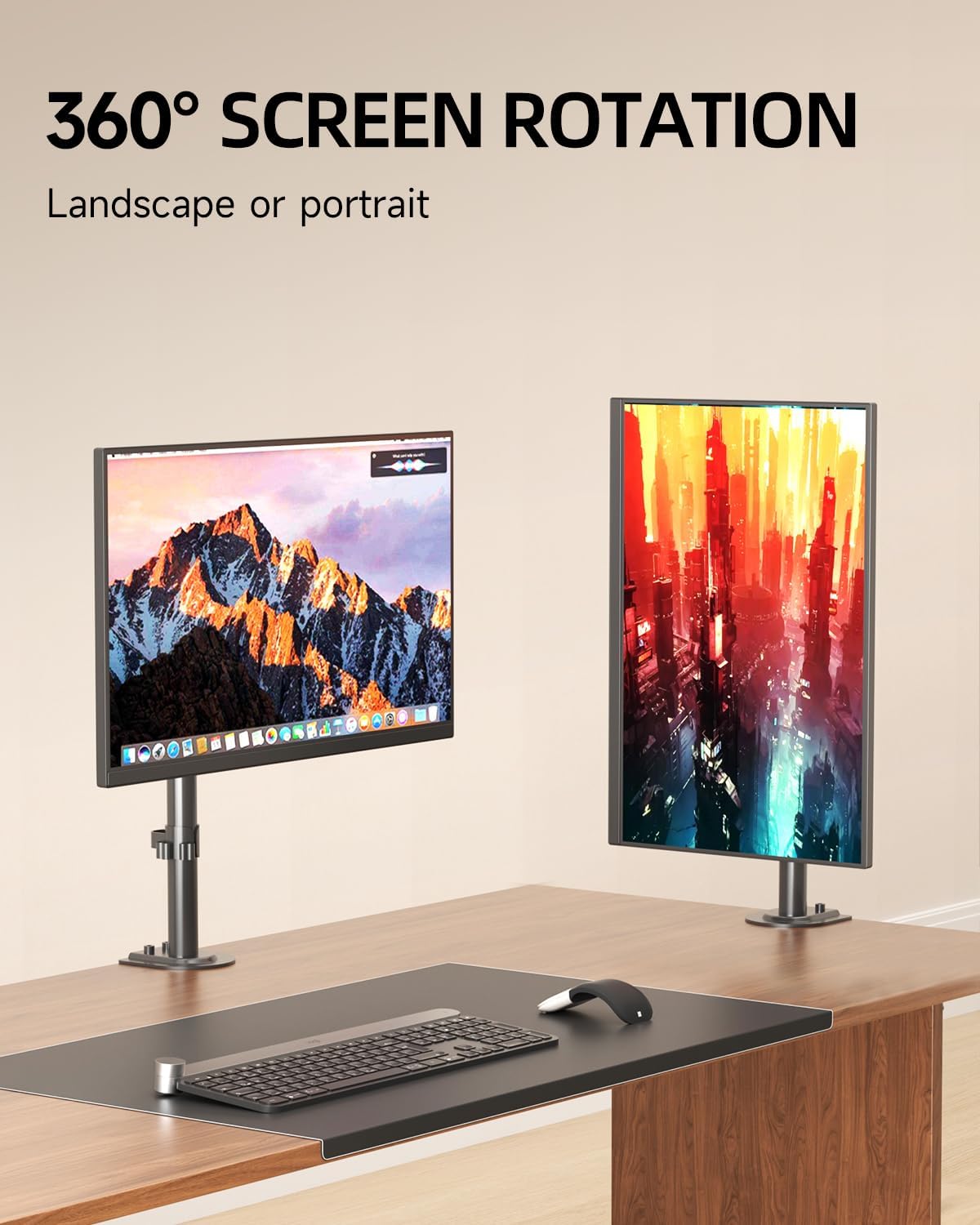Detalle 2 de Suptek MD6401 supporto per monitor da braccio con inclinazione e rotazione per schermi 13–27" VESA 75x75 / 100x100