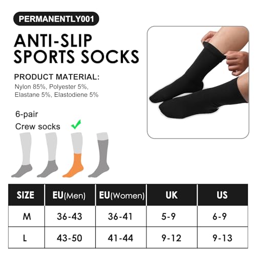 Detalle 2 de Calcetines deportivos antideslizantes PERMANENTLY001 (talla M, 36‑43) – para fútbol, baloncesto y más