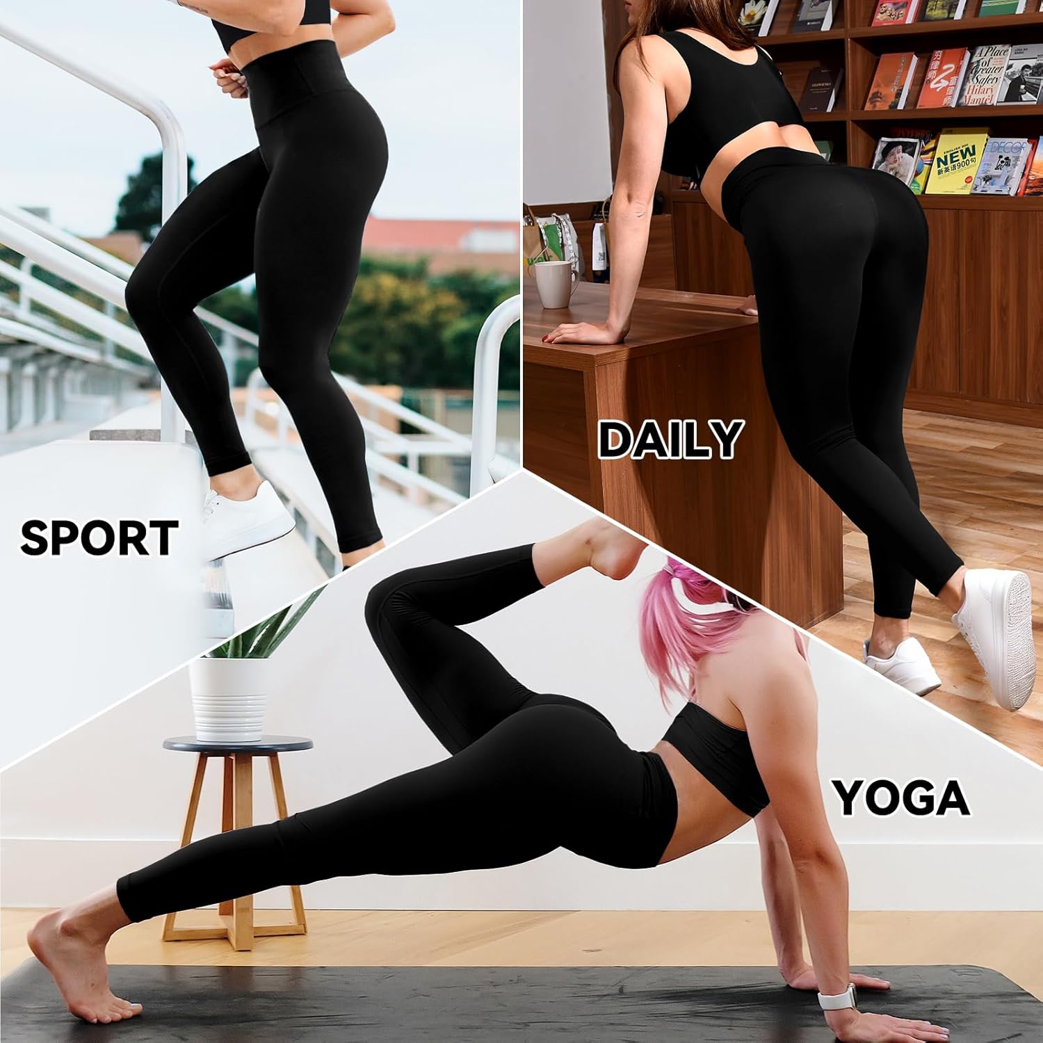 Thumbnail 4 de SINOPHANT 3er Pack Leggings Damen High Waist, blickdicht 🧘♀