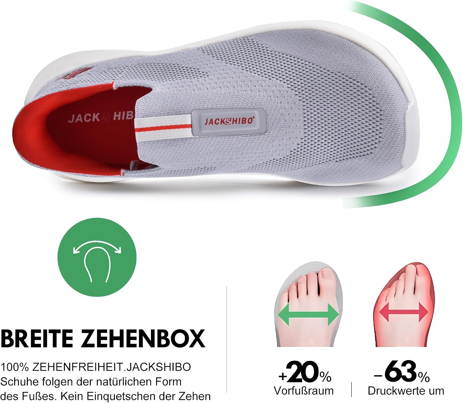 Detalle 2 de JACKSHIBO Slip on Herren Sneakers