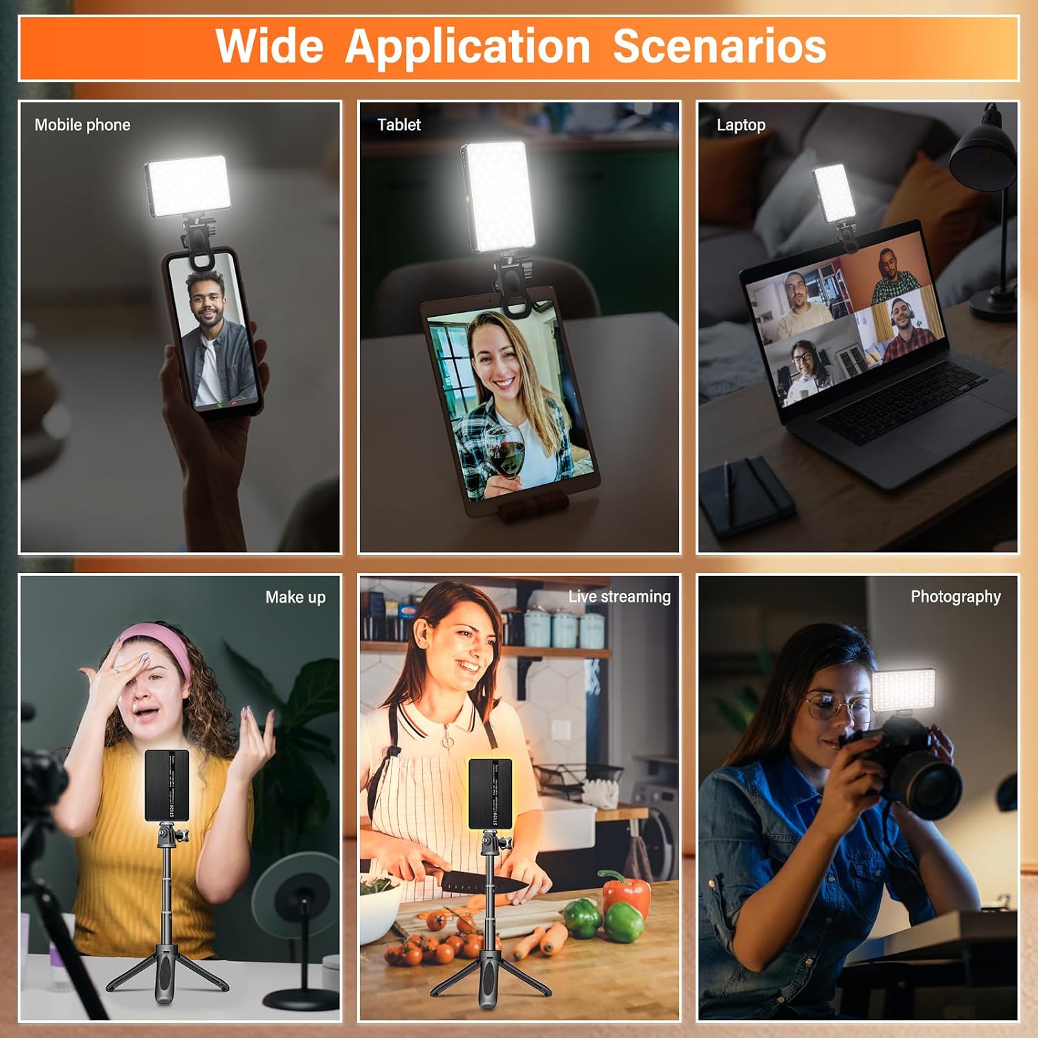 Detalle 1 de SEAEYES Selfie Licht Handy mit 120 LEDs