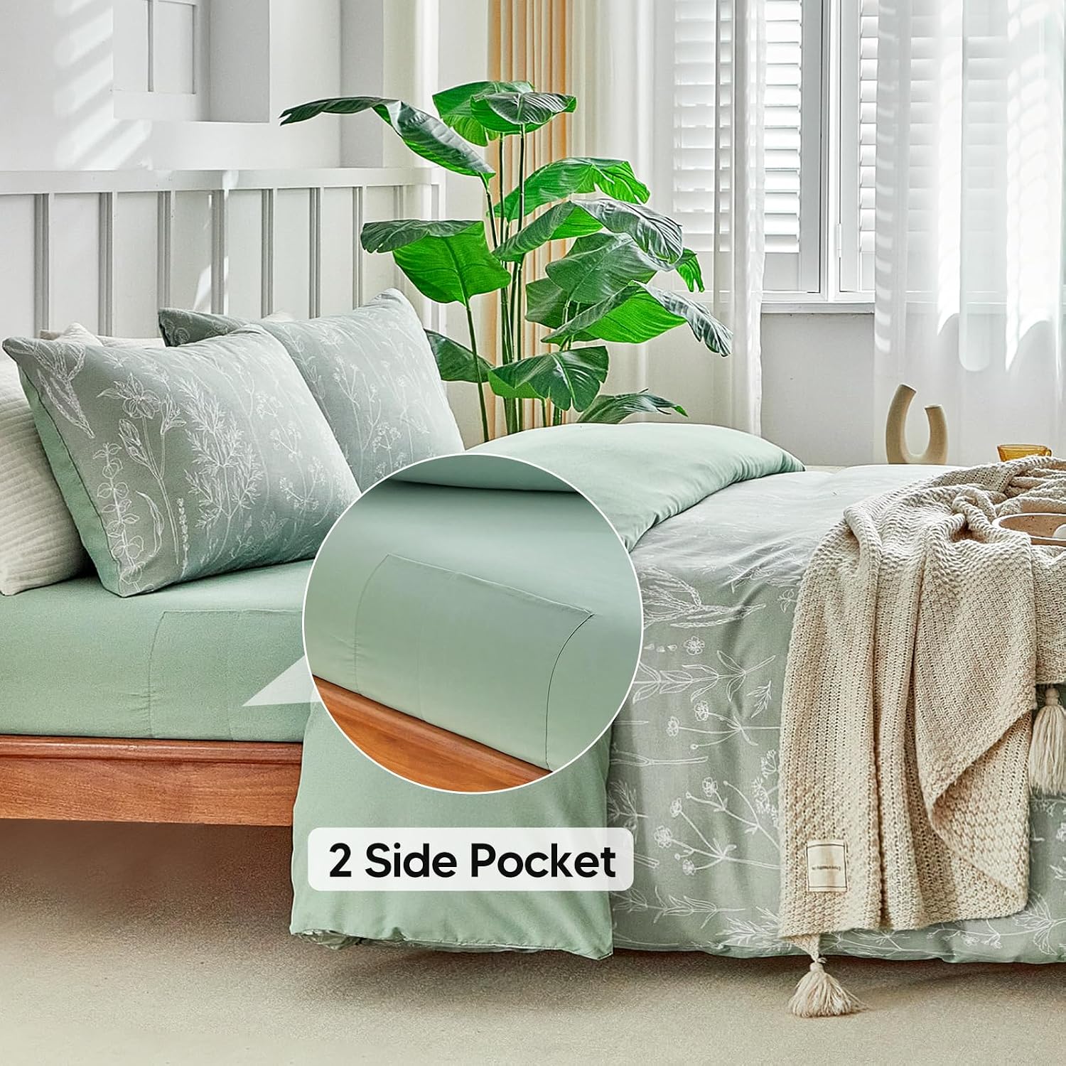 Thumbnail 4 de Tokokimo King Size Duvet Cover Set 40cm fitted sheet