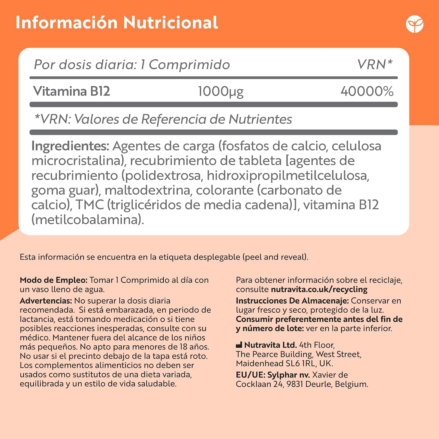 Thumbnail 4 de Nutravita Vitamina B12 1000mcg 365 tabletas