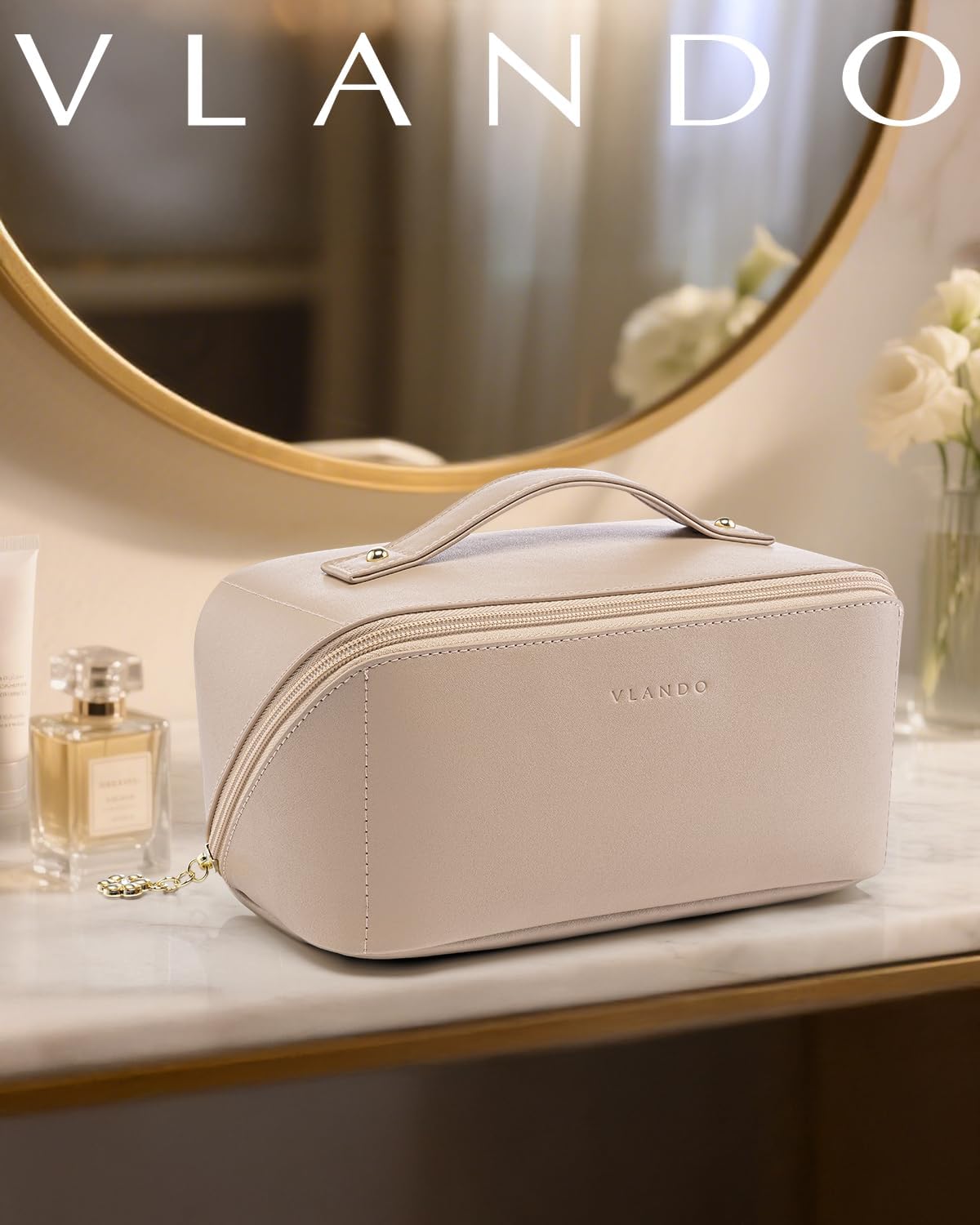 Thumbnail 1 de VLANDO Travel Makeup Bag in Toffee