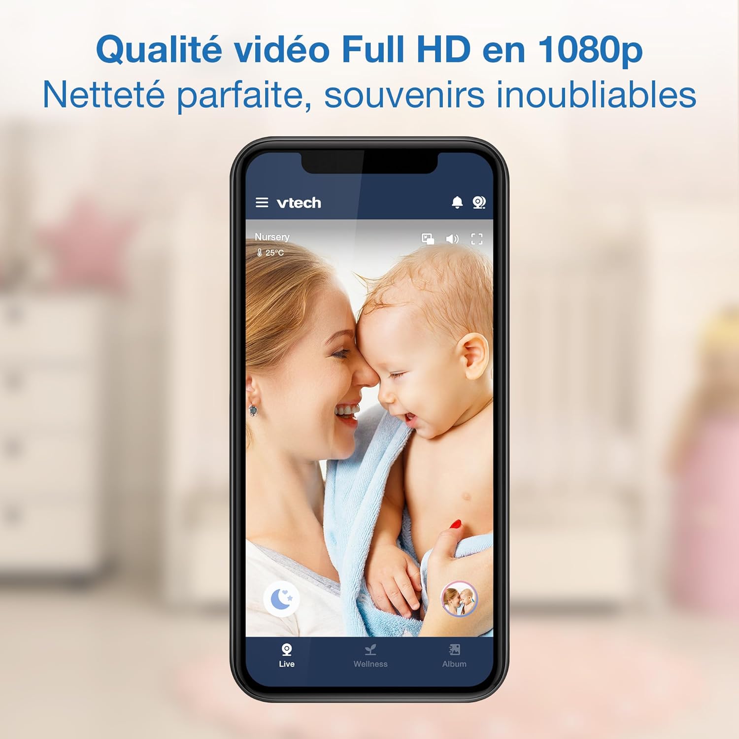 Thumbnail 5 de VTech RM7764-2HD : moniteur bébé intelligent Wi‑Fi avec 2 caméras et écran HD 7 pouces