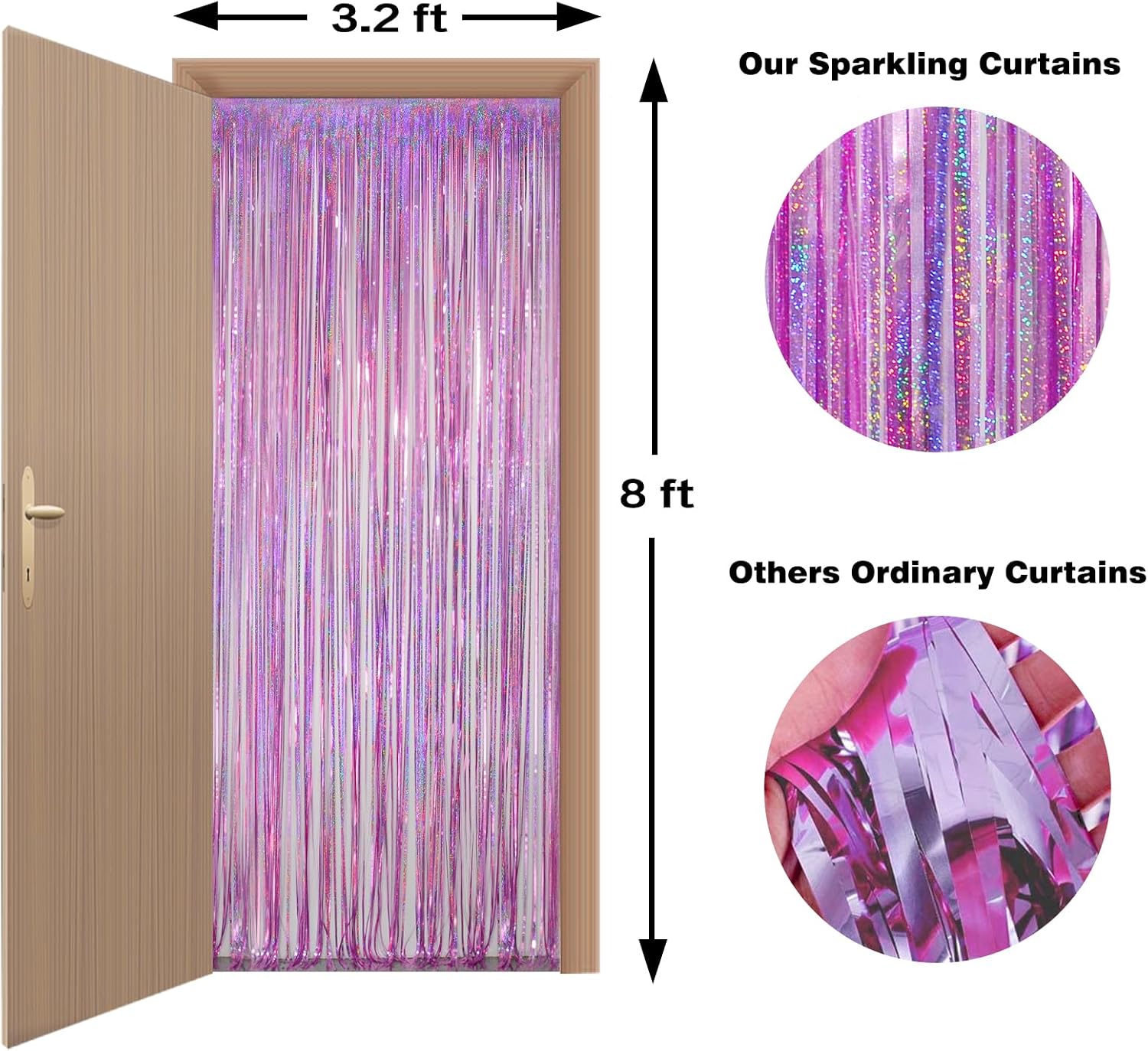 Thumbnail 6 de Melsan Foil Fringe Curtains 3.2x8.2 ft ๐