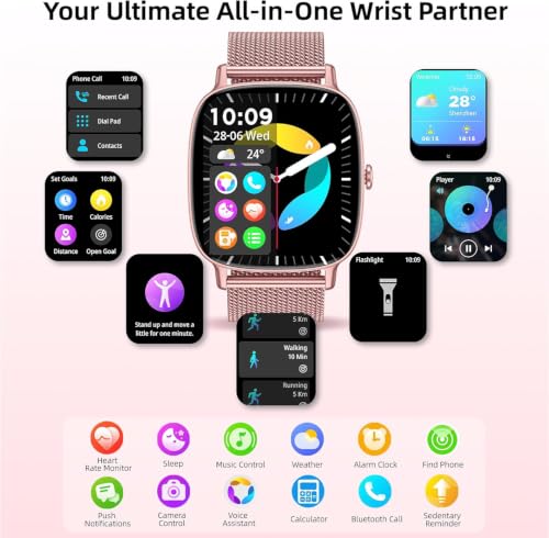 Detalle de coesio Smartwatch Donna,2 Cinturini: Monitoraggio Salute 24/7, 1.85'' Schermo HD e 120+ Sport