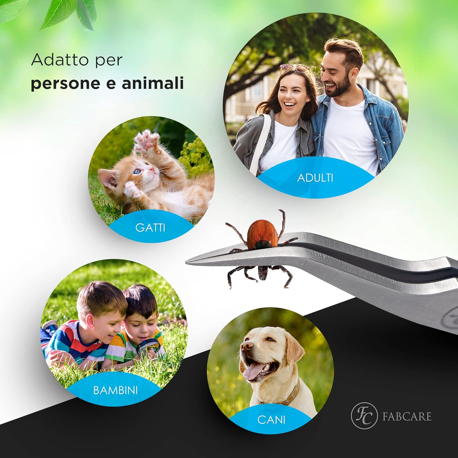 Thumbnail 4 de FABCARE 2 in 1 Pinza per zecche con uncino – custodia, eBook e scheda rilevamento