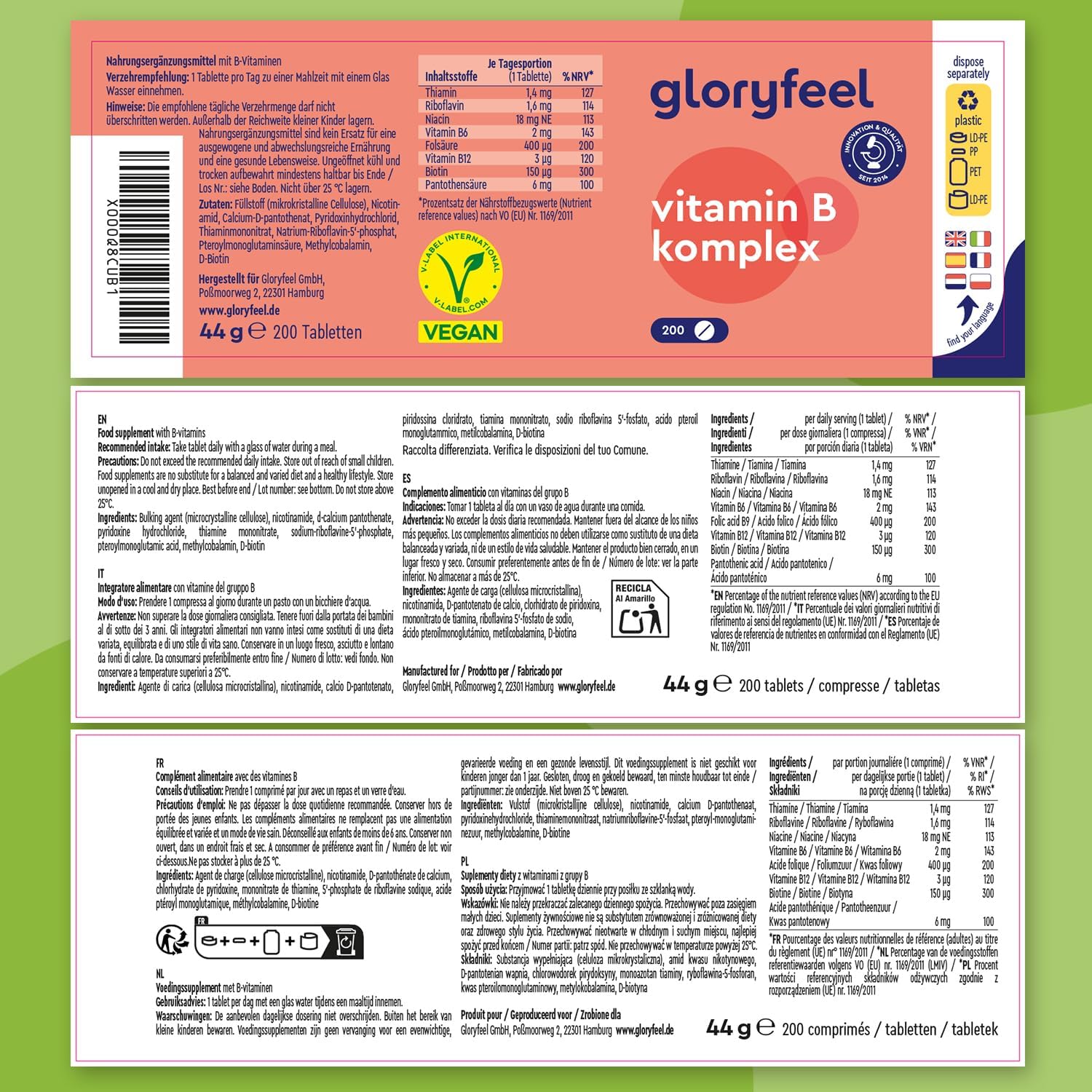 Thumbnail 6 de Vitamina B Complex Alta Dosis 200 tabletas