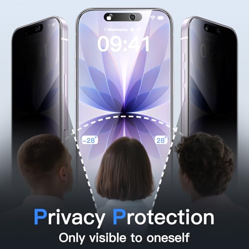 Detalle de JETech Sichtschutz für iPhone 17, 2 Stück – klarer Privacy-Schutz mit 9H Glas