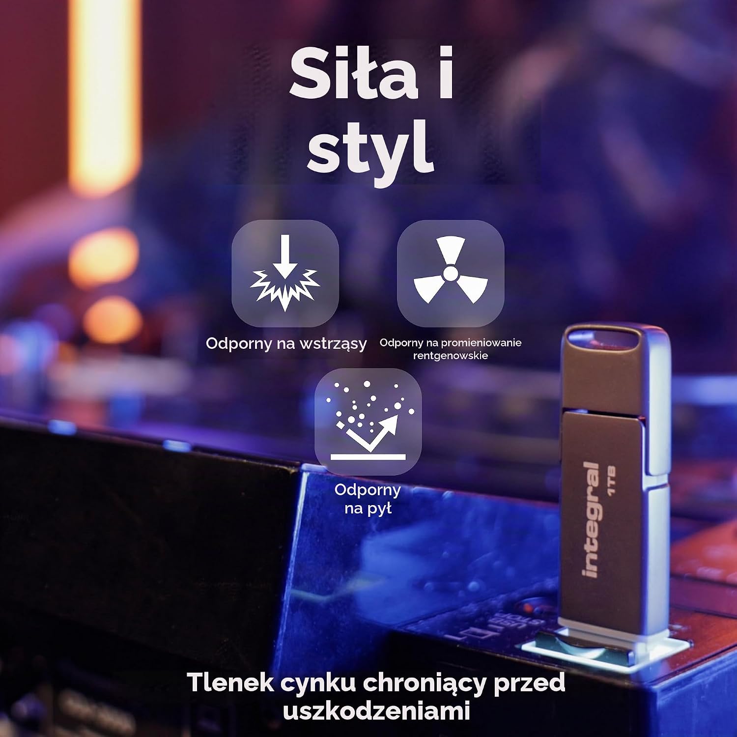 Detalle de Integral SlimXpress Dual 512 GB – pamięć USB-C i USB-A, odczyt do 550 MB/s
