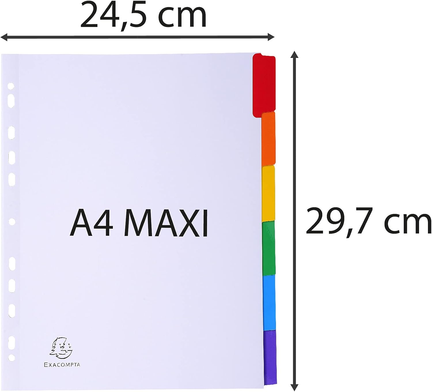 Thumbnail 5 de Exacompta 4306SE – Pack de 5 jeux d'intercalaires A4 Maxi, 160 g/m2, FSC, 6 onglets colorés et renforcés