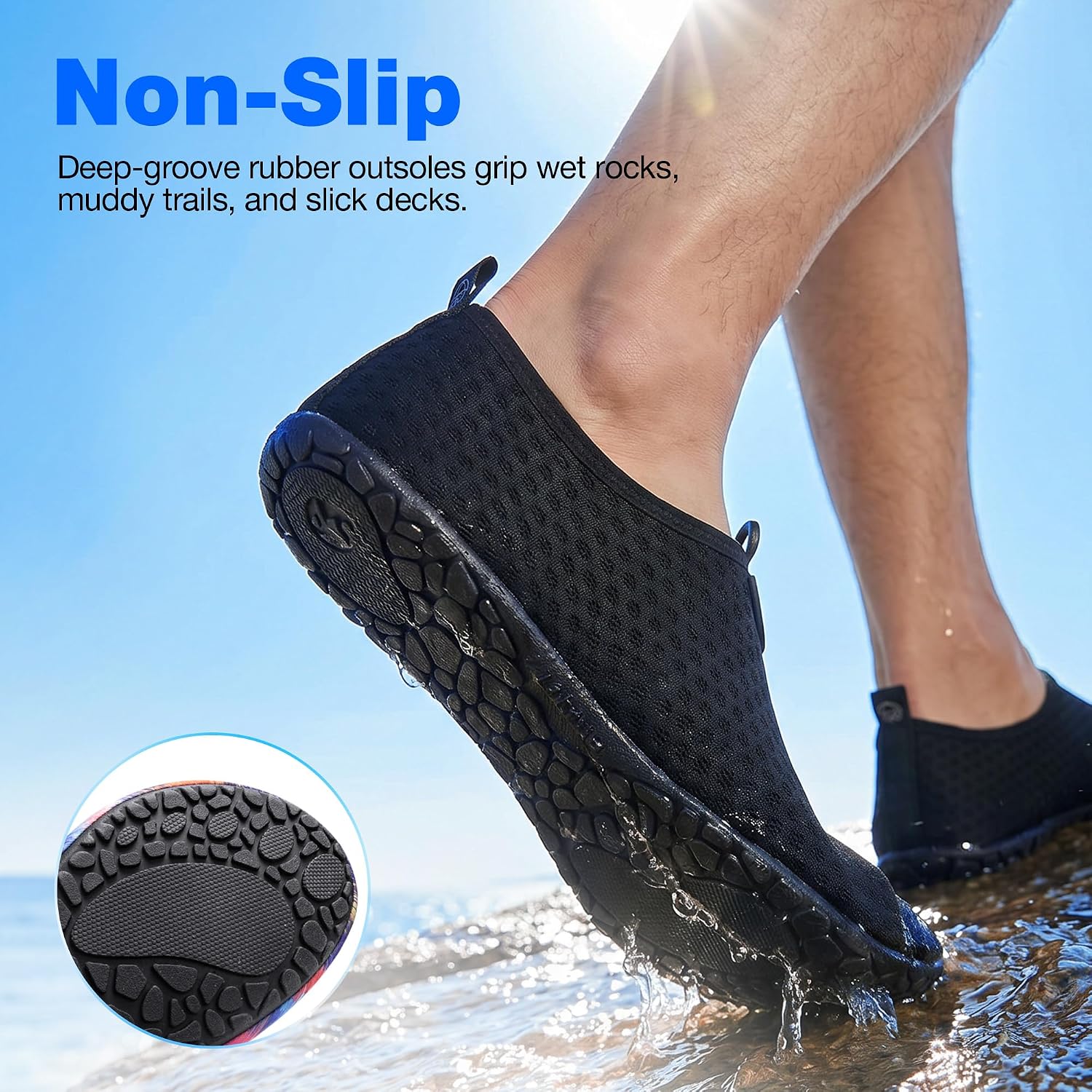 Detalle 2 de SIMARI Water Shoes for Women & Men – Breathable Quick-Dry Aqua Socks (SWS001)