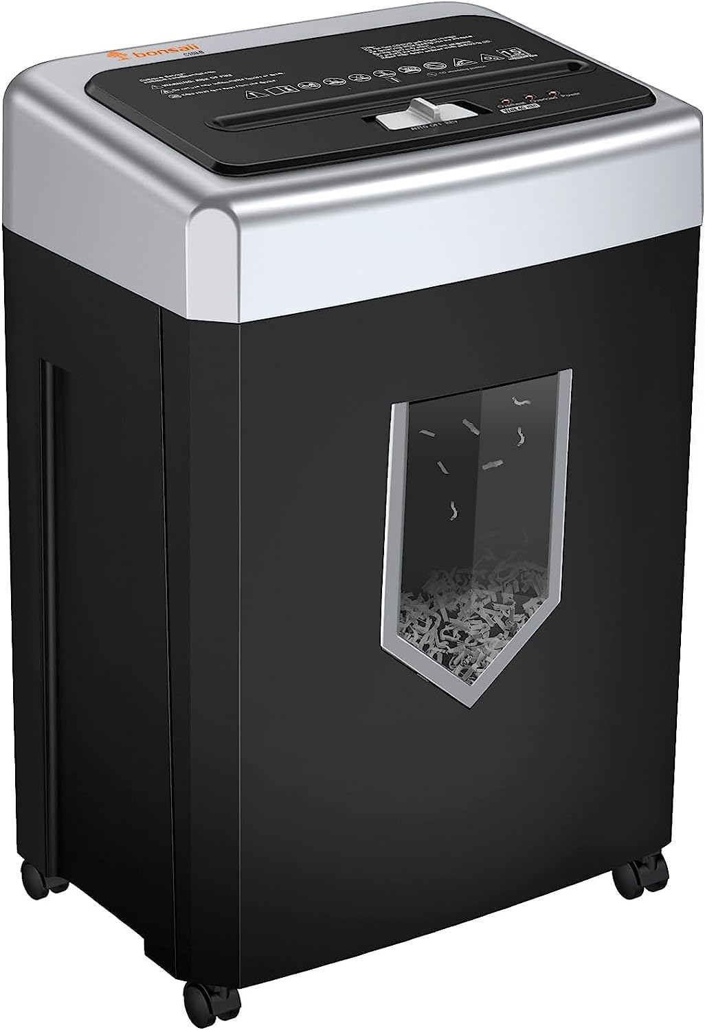Bonsaii C169-B Heavy-Duty Cross-Cut Paper Shredder, 15-Sheet, 5-Gallon Bin