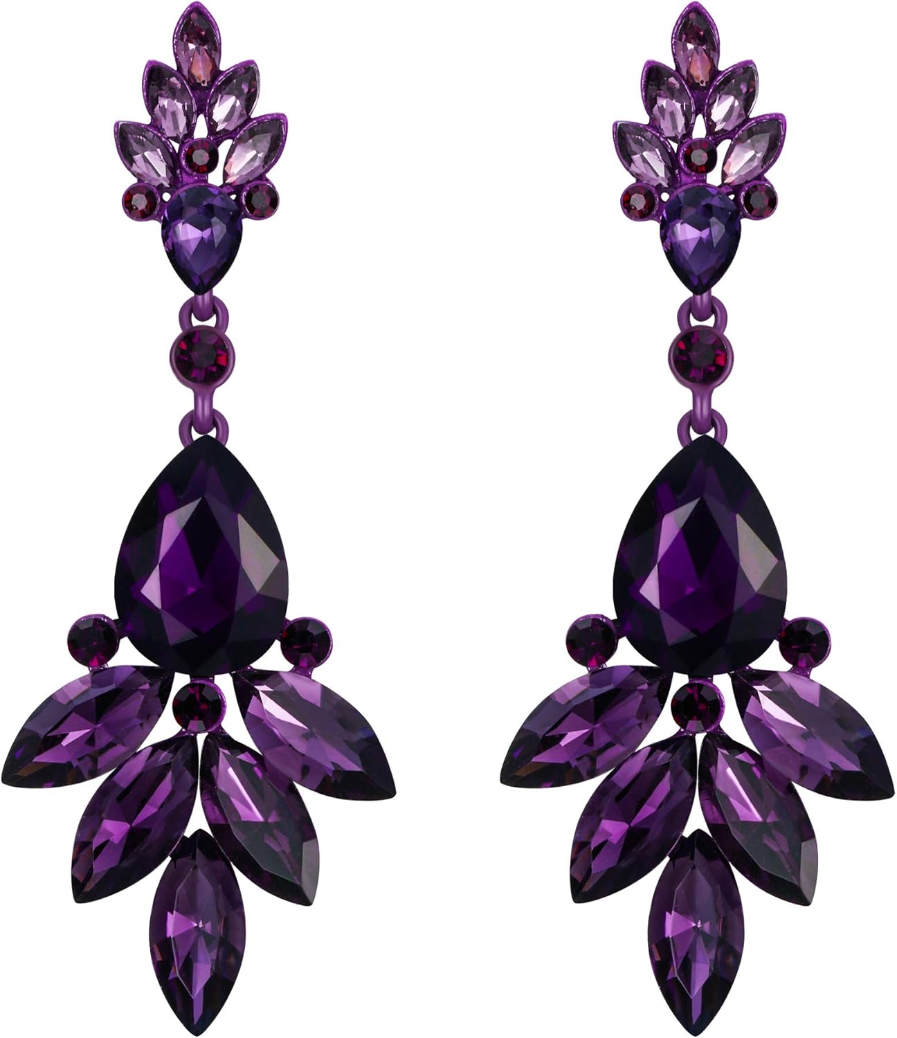 Detalle de EVER FAITH Boucles d'Oreilles Pendant Femme - Goutte d'Eau en Cristal Autrichien