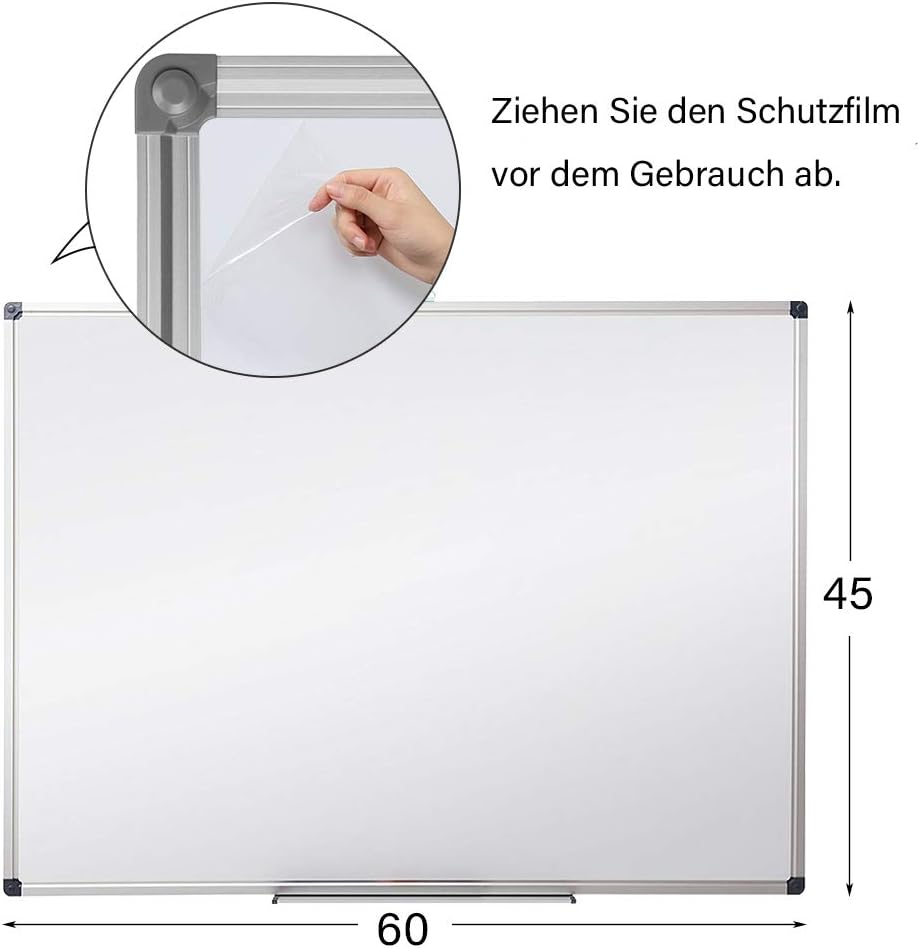 Thumbnail 1 de XIWODE Whiteboard 60x45 cm mit Stiftablage – magnetisch, beschreibbar, kratzfeste Oberfläche